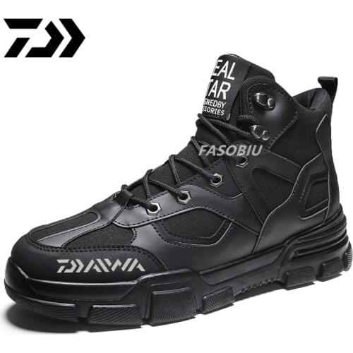 2021 New Daiwa Fishing Shoes Outdoor Hiking Shoes Winter Warm DAWA Fishing Boots Trekking Non-slip Climbing Warm Shoes