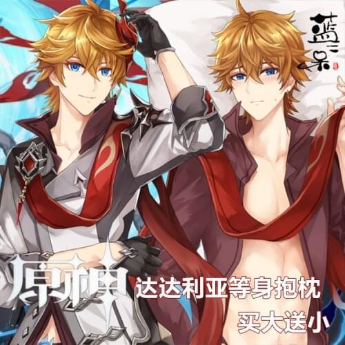Game Genshin Impact Tartaglia Anime Dakimakura Hugging Body Pillow Case Otaku Male BL Pillow Long Throw Cushion Cover