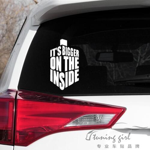 Car Stickers Doctor Who Tardis Its bigger on the inside Creative Decoration Decal For Windshield Auto Tuning Styling Vinyls D10