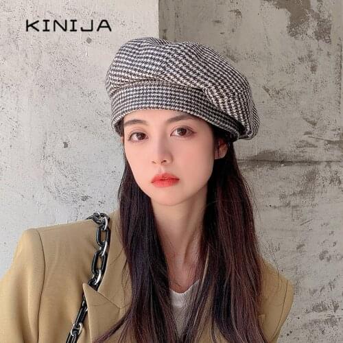 Beret hat women autumn Retro French design art hats Octagonal Newsboy Painters Cap winter Pumpkin Flat caps girl pink hat bonnet