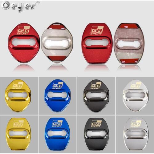 Ceyes Car Styling Accessories JDM Auto Stickers Case For Toyota GR Sport Yaris Highlander Prado Camry For Lexus Door Lock Covers