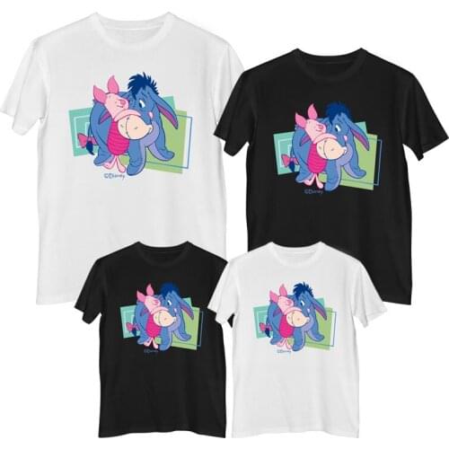 Disney Winnie the pooh Eeyore T shirt Comfortable 100% cotton Fashion clothes for teens Mens Woman T-shirts Kids clothes Tops