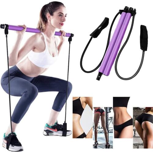 Fitness Yoga Pilates Bar Stick Crossfit Resistance Bands Trainer Yoga Pull Rods Pull Rope Portable Home Gym Body Workout Fitness