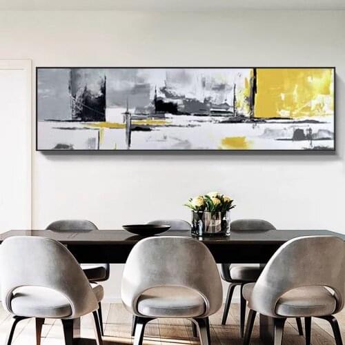 Living room background wall hand-painted mural light luxury abstract bedside decorative painting