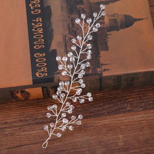 GETNOIVAS Crystal Leaf Handmade Hair Combs Jewelry Pearl Beads Tiara Bridal Headpiece Women Wedding Hair Jewelry Accessories SL