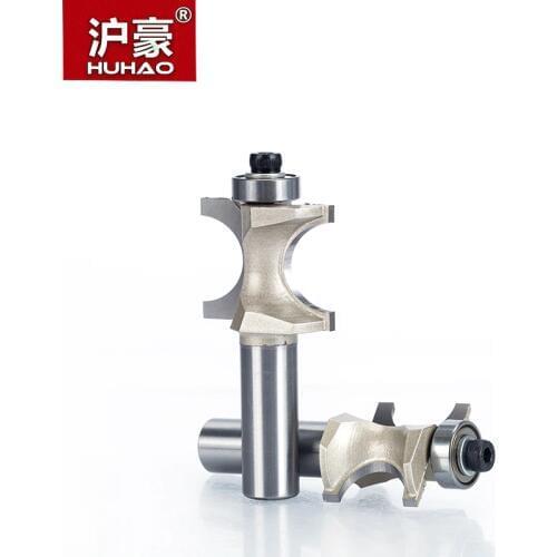 HUHAO 1pc 1/2 1/4 inch Shank Half Round bit 2 Flute Endmill Router Bits for Wood With Bearing Woodworking Tool Milling Cutter