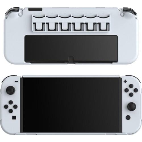 Integrated Protective Case for Nintendo Switch OLED Hard Shell Cover Skin with Game Card Slots Game Console Accessories