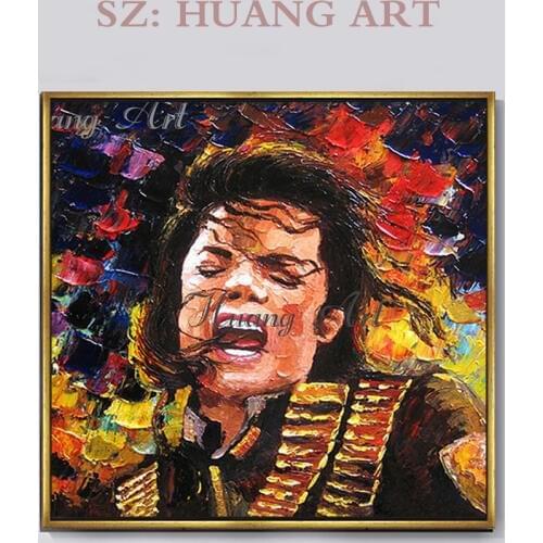 Hand painted oil painting, Mike Jackson, king of heavenly music lounge,entrance, living room, wall decoration painting Unframed
