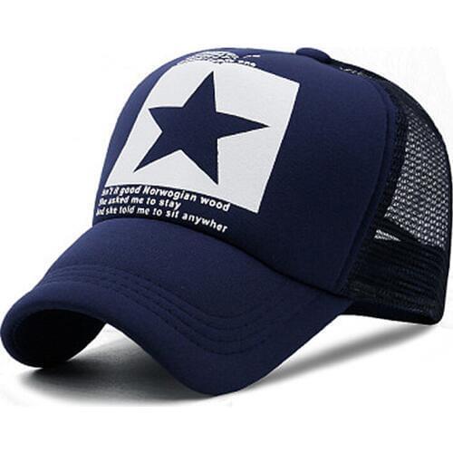 Men and women fashion baseball cap cotton golf caps five-pointed star printed wild hat outdoor sports and leisure sun hats