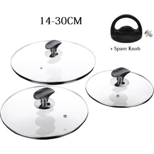 14-30CM Cookware Cover For The Pan Tempered Glass Lid For Saucepan Frying Pan Wok Lid With Knob Cooking Pot Lid Cookware Parts