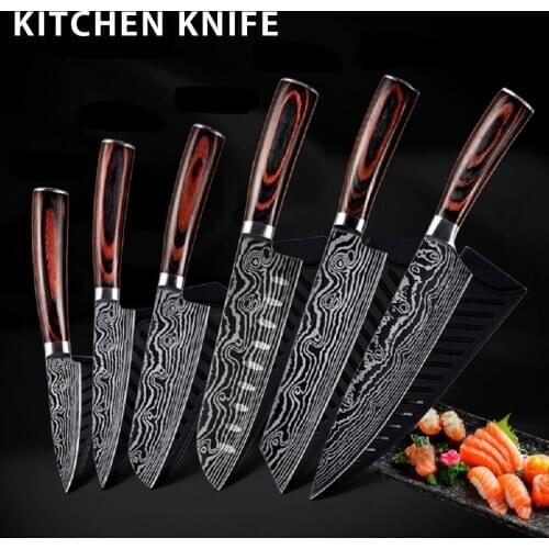 Kitchen Knife Professional Japanese Chef Knives Stainless Steel Full Tang Meat Cleaver Vegetable Slicer Knife