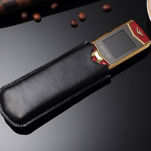 MAFAM A8 Russian Arabic Spanish French Vibration Luxury metal body car logo dual sim Mobile phone with leather case gift P234