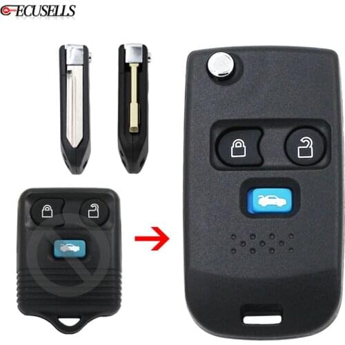 3 Button Modified Folding Flip Remote Key Shell Case For Ford Focus Transit MK6 Connect Escape Explorer Sport Key Car FO21 Blade