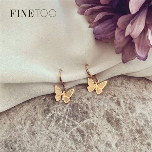 Fashion Gold Color Metal Butterfly Earrings for Women Girls Cute Round Circle Insect Drop Earrings Statement Jewelry 2020