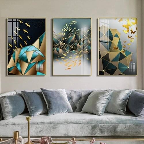 Customizable Abstract landscape mural living room decoration Nordic wall painting, canvas painting with print, contemporary art