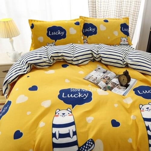 New 4 Piece Bed Cover Hat Avocado Gopher Lattice Bedding Nordic Style Cute Cartoon Quilt Cover Pillow Cover Bed Cap Home Textile