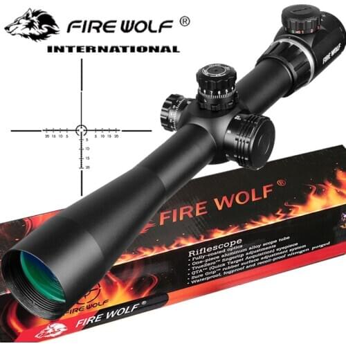 4-14X40 Hunting Tactics Red Dot Green Cross Round Line Riflescope Optical Sight Rifle Waterproof 500 Meters Sniper Scope