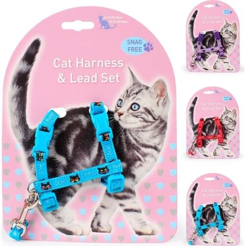 Cat Dog Collar Harness And Leash Adjustable Nylon Pet Traction Cat Kitten Halter Collar Cats Products For Pet Harness Belt