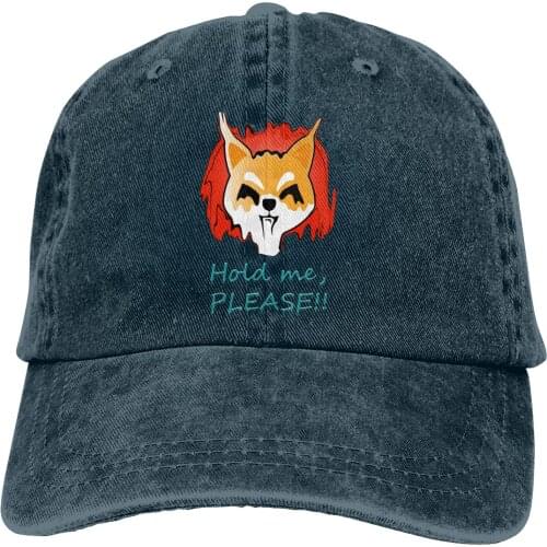 Adjustable Solid Color Baseball Cap Shiba Inu, Hold Me Please Washed Cotton Shib Coin Shiba Crypto Doge Killer Sports Woman Hat
