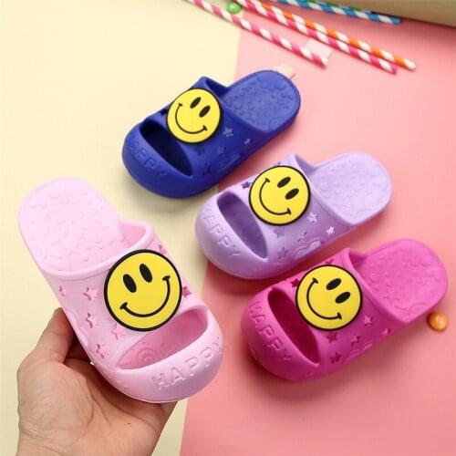 Spring and Summer New Children Sandals and Slippers Smile with Soft Soles for Boy Girl Non-slip Flip Flops Household Baby Shoes