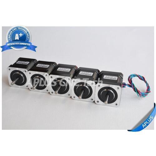 5 PCS NEMA 17 0.9 Degree Stepper Motor, 59.5oz-in 48mm 2.3A, 4wires