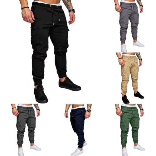 SHUJIN 10 Colors Men Casual Cargo Pants Plus Size Sport Joggers Trousers Black Fitness Gym Clothing Pockets Leisure Sweatpants