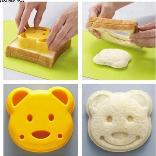 Cute 1pcs DIY Sandwich Mold Cutter Little Bear Shape Sandwich Mold Bread Cake Mold Maker Creative Tool Kitchen
