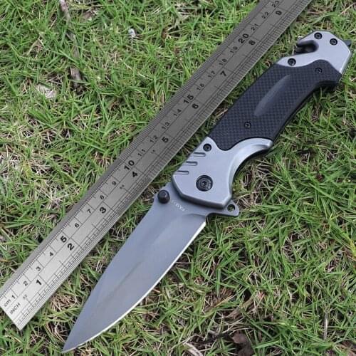 23CM (9') 58HRC Folding Knife Pipe Cutter Pocket Knives G10 Handle Tactical Outdoor Survival Combat EDC Hunting Folding Knifes