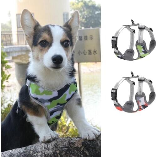 Dog Harness Reflective Pet Training Supplies Adjustable Outdoor Protective Harness Pet Vest Training Products Chihuahua Pug