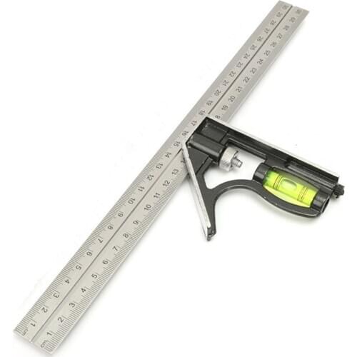Precise Stainless Steel Measuring Tools Aluminium Combination Square Diy Workshop Hardware Angle Spirit Level 1PCS 12" (300mm)