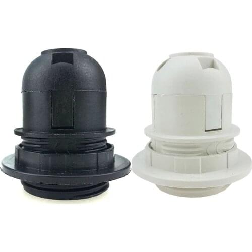 White Black 4A Half Tooth Screw E27 Lamp Holder Energy Save Chandelier Led Bulb Head Socket Fitting Vintage Light Base 250V E26