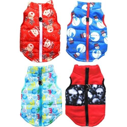 Waterproof Dog Clothes for Small Dogs Winter Cotton Padded Puppy Down Jacket for Chihuahua Christmas Pet Costume for New Year