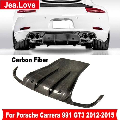 Carbon Fiber Rear Trunk Wing Spoiler Back Diffuser Bumper Lip Protector For Porsche Carrera 991 GT3 2012-2015 Car Styling