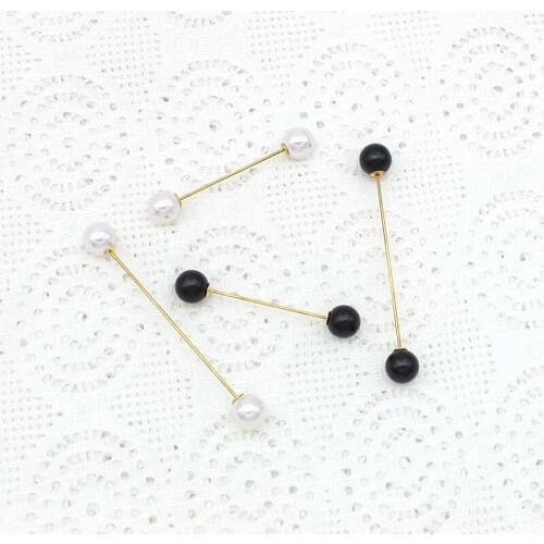 Pearl brooch abs plastic antique garment connected pins for bag, hat,jeans, shoe,leather chocker diy craft accessory jewelry