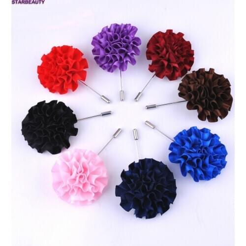 1pc Wholesale Fabric Flower Brooch Rose Lapel Pin Men Suit Boutonniere Wedding Brooches for Men Women Brooches Lapel Pins Unisex