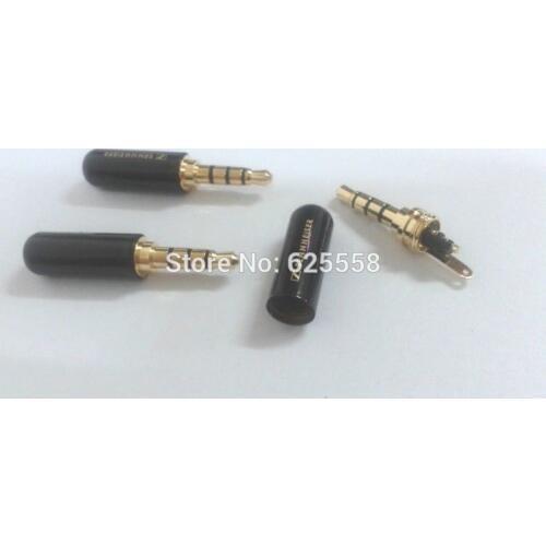 10pcs 3.5mm 4 Pole Male Repair Headphone Jack Plug Metal Audio Soldering BLACK