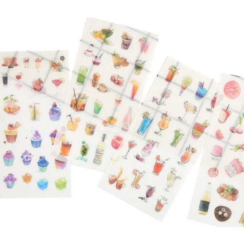 15packs/lot Kawaii Afternoon Tea Time PVC Transparent DIY Decorative Diary Scrapbooking Sticker Creative Stationery Wholesale