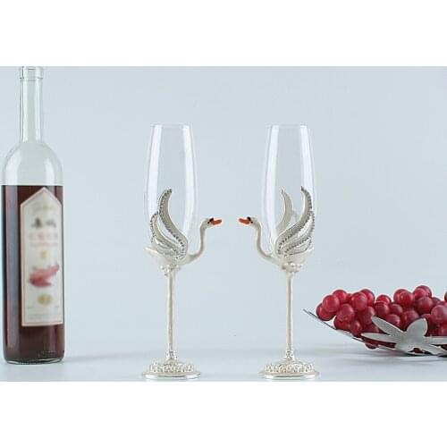 2 PCS /Set Crystal Wedding Toasting Champagne Flutes Glasses Drink Cup Party Marriage Wine Decoration Cups For Parties Gift Box