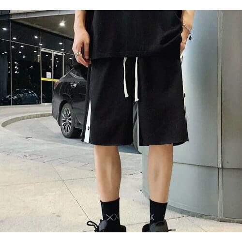 2021 SUMMER NEW Classic Stripe Design Brand Luxury Fashion Personality Versatile Concise Knee Length Casual Pants Unisex F1