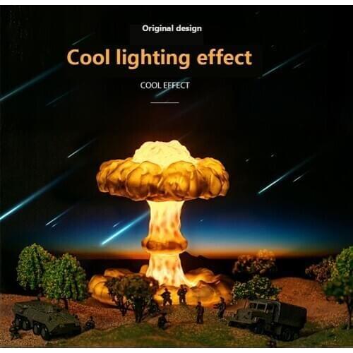DIY 3D Lamp Simulated Explosion Mushroom Cloud Led Dimming Childrens Night Light Creative Gift 3D Table Lamp for Bedroom Decor