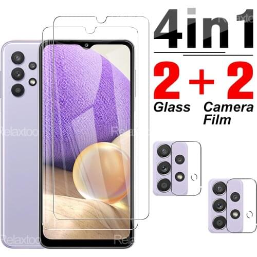 4 IN 1 Tempered Glass Camera Lens For Samsung Galaxy A32 5G Protective a32 A 4G sm-a326f/dsn 6.5'' Phone Screen Protector Film