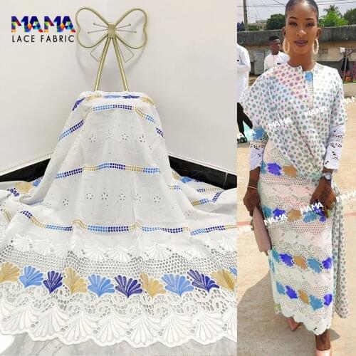 5 Yards DIY Lace Fabric 2021 100% Cotton Swiss Voile Lace In Switzerland Senegal African Wedding Bride And Party Dress Sewing