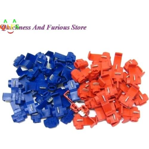 50pcs/lot Soft Lock Quickly Splice Crimp Terminal Hard Wire Connector Red/Blue Practical & Good Quality Wholesale