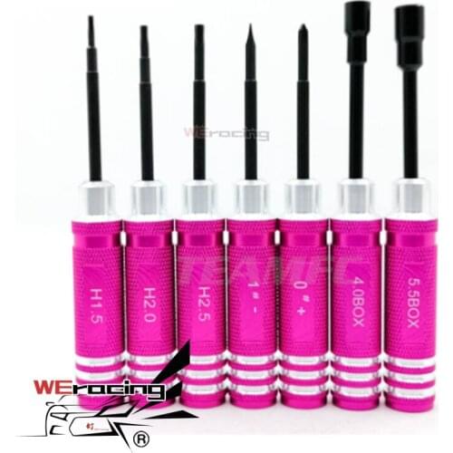 Free shipping 7pcs/set Hex screw driver tool kit For RC helicopter Car BK Red black for all Remote control car aircraft S315