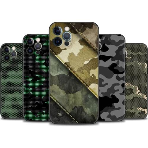 Mobilephone Case For iPhone 11 12 Pro XS XR Max 8 7 6 Plus 6S SE 2020 12mini Shell Camouflage Pattern Camo Military Army