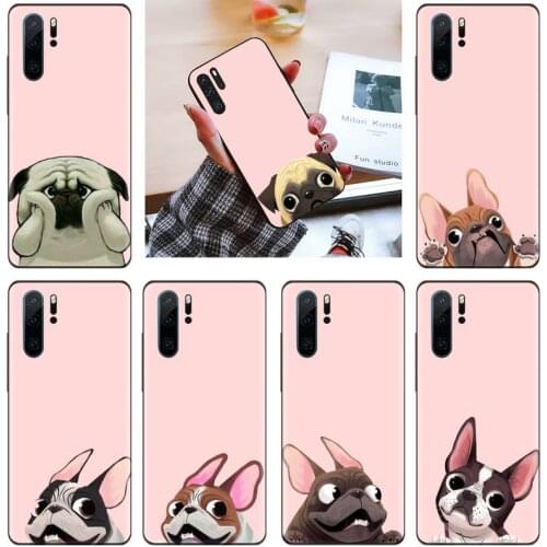 Pug Dog French Bulldog Phone Case For Huawei P9 P10 P20 P30 Pro Lite smart Mate 10 Lite 20 Y5 Y6 Y7 2018 2019