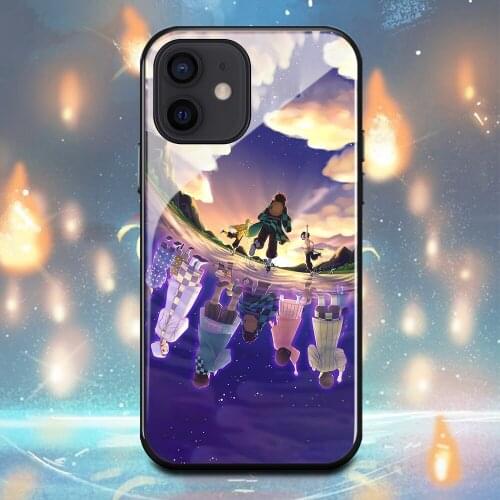 Japan Anime Demon Slayer Phone Case For Iphone 11 11Pro 12Pro 12Mini 6 6s 7 8 Plus X XR XS Max Tempered glass shell Cover