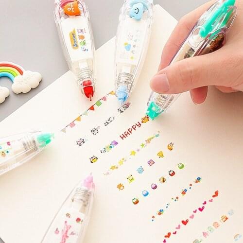 15 Styles Drawing Toys Children Creative Correction Tape Sticker Pens Cartoon Book Decorative Kids Novelty Colorful Label Tape