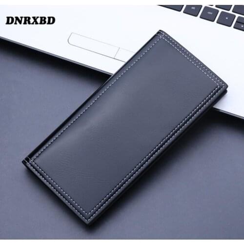 Men Long Wallets Thin clutch Long Purse porte feuille homme Men Zipper Clutch Bag carteira masculina Leather money bag 2021