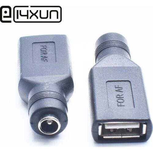 EClyxun 10pcs DC 5.5*2.1 mm female jack to USB 2.0 Female jack 5V DC Power Plugs Connector Adapter Laptop PC
